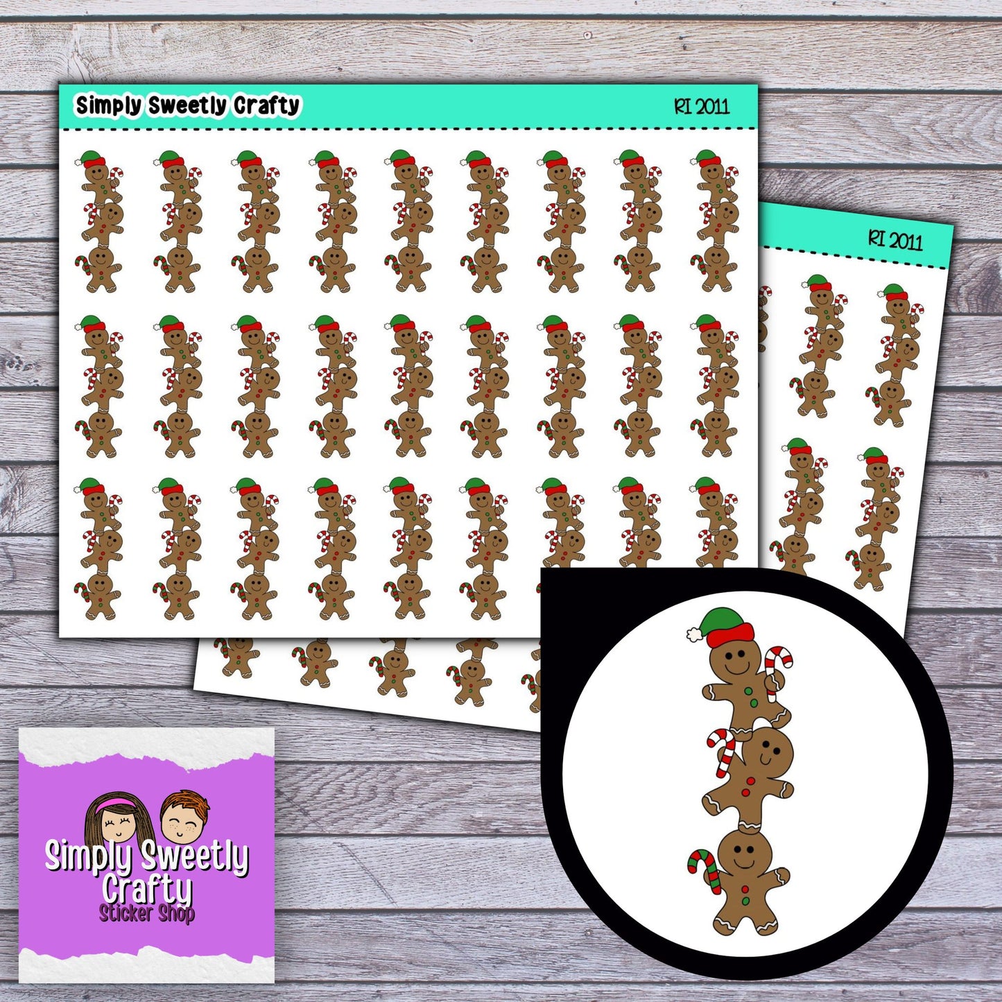 GINGERBREAD STACK Planner Stickers