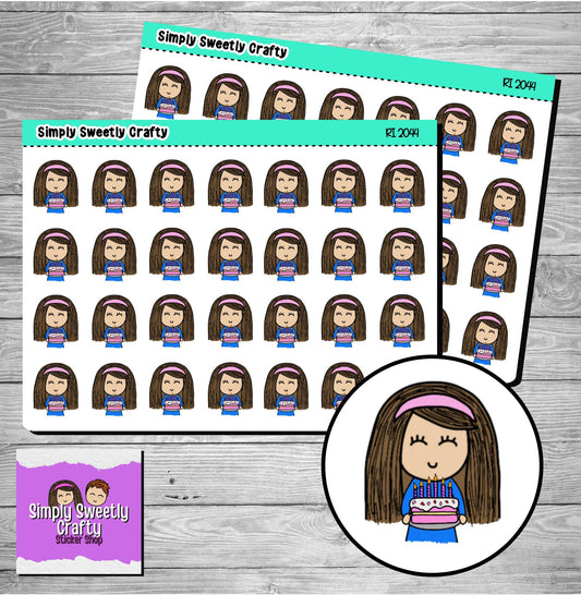 BIRTHDAY "CAROLINE" Character Planner Stickers