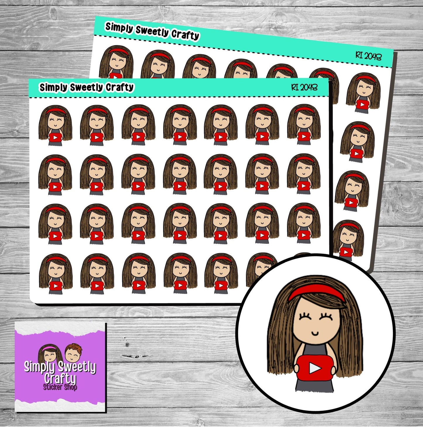 YOUTUBE "CAROLINE" Character Planner Stickers