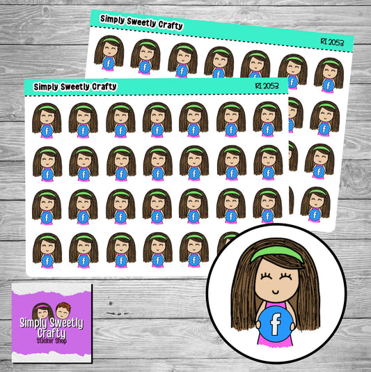 FACEBOOK Social Media "CAROLINE" Character Planner Stickers