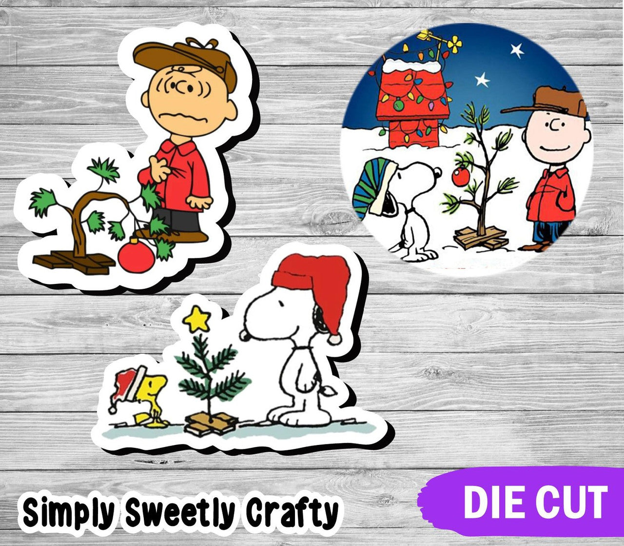 CHARLIE BROWN CHRISTMAS Die Cut Sticker Set