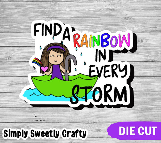 FIND A RAINBOW  Caroline Die Cut Sticker