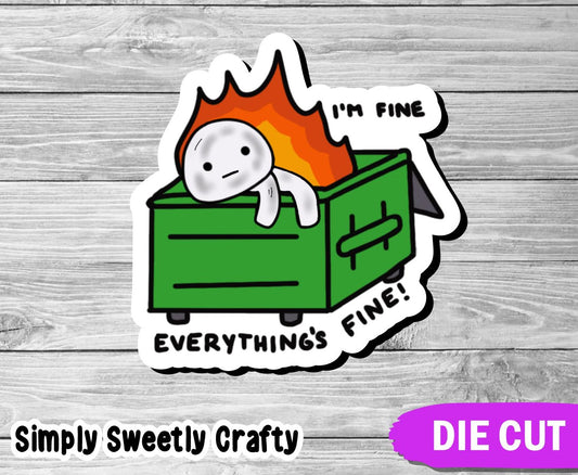 DUMPSTER FIRE Die Cut Sticker