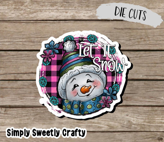 WINTER SNOWMAN Die Cut Sticker