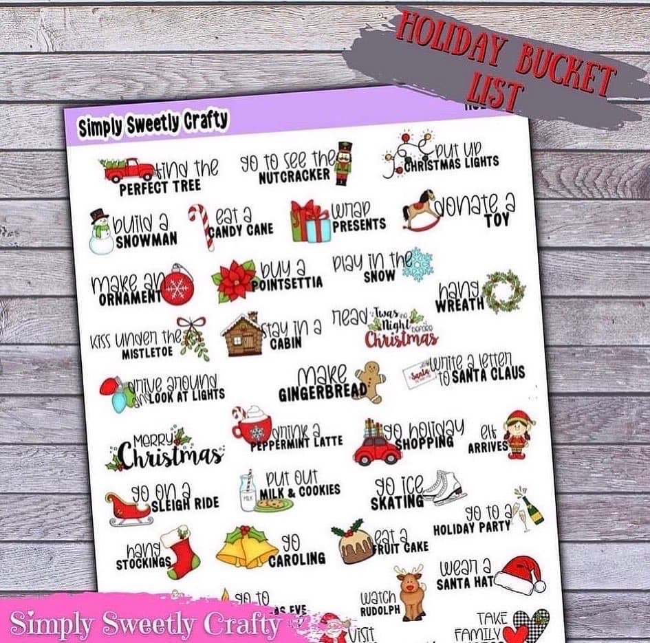 HOLIDAY BUCKET LIST Planner Stickers