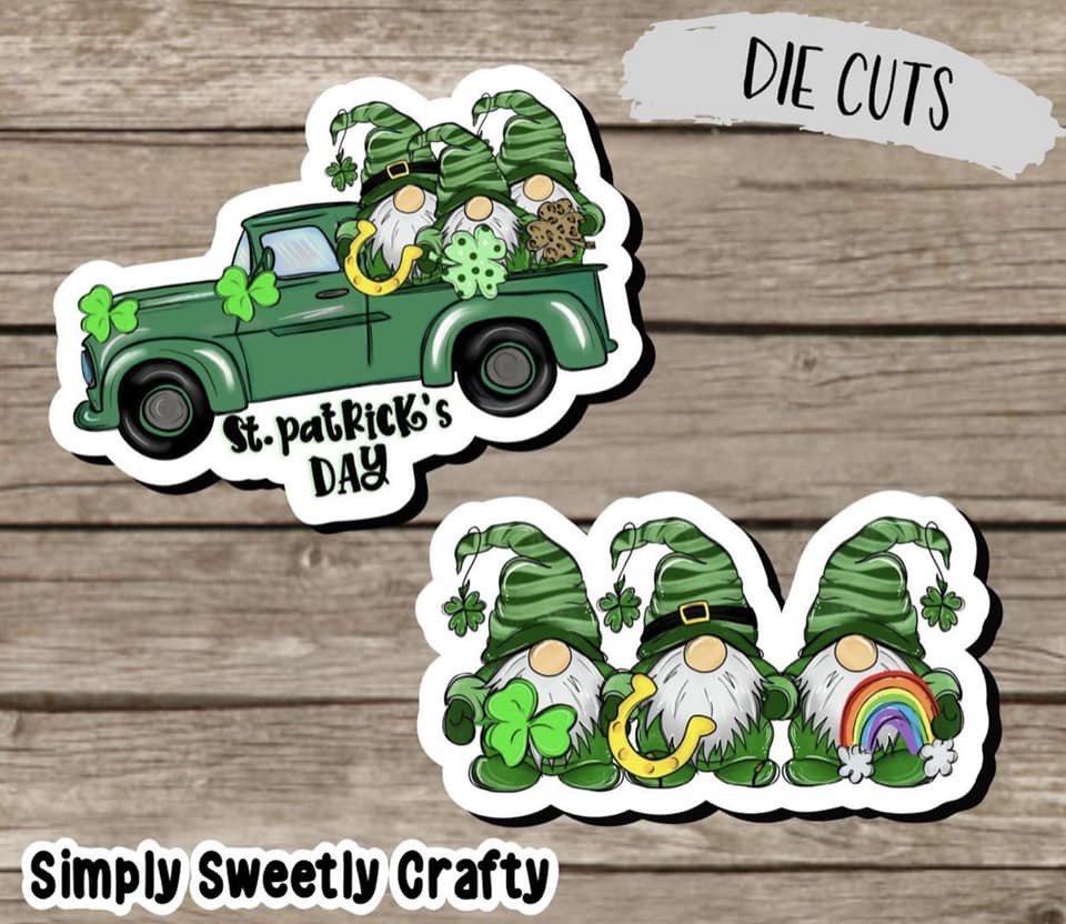 ST. PATTY'S GNOME Die Cut Sticker Set