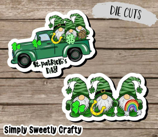 ST. PATTY'S GNOME Die Cut Sticker Set