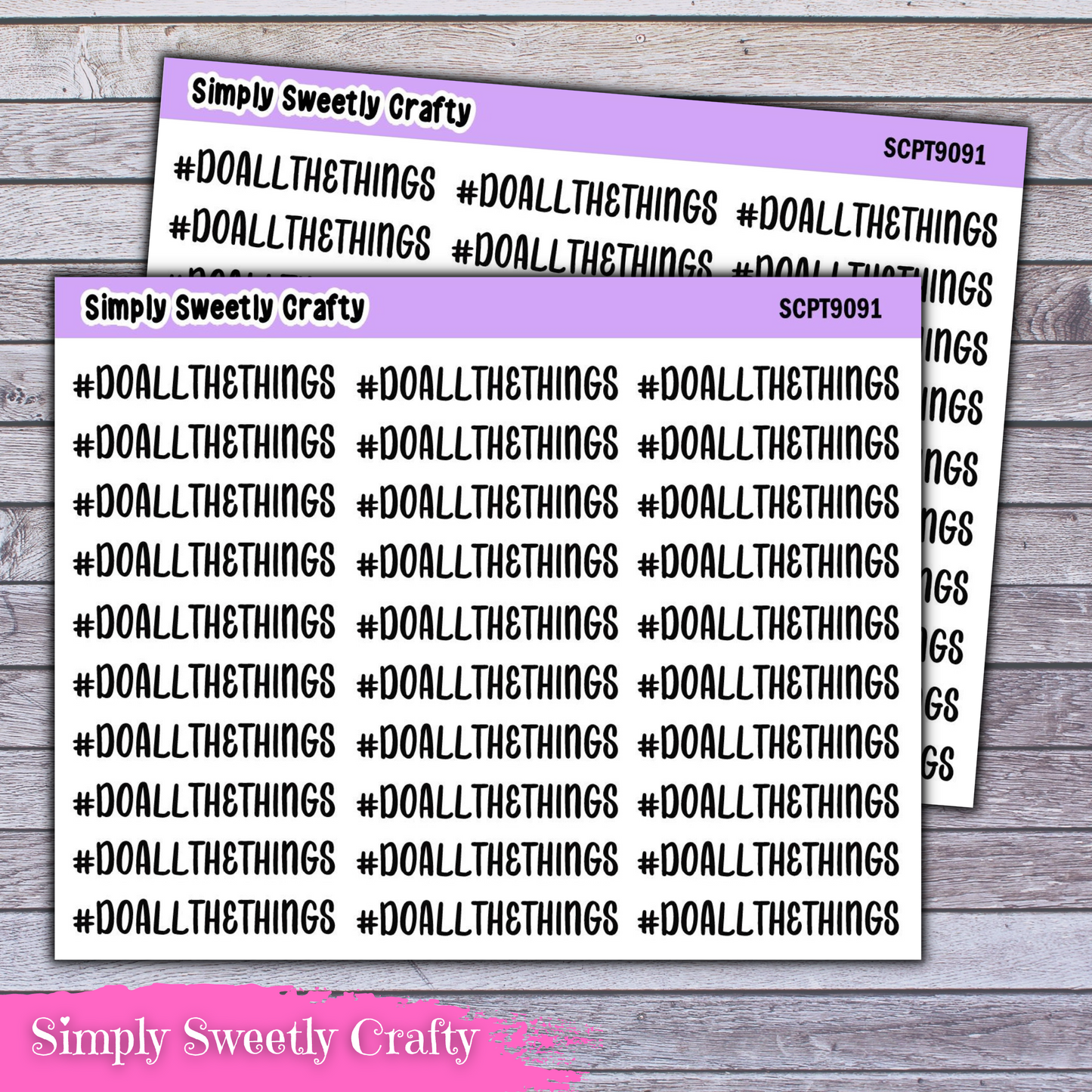 #DOALLTHETHINGS Script Font Planner Stickers