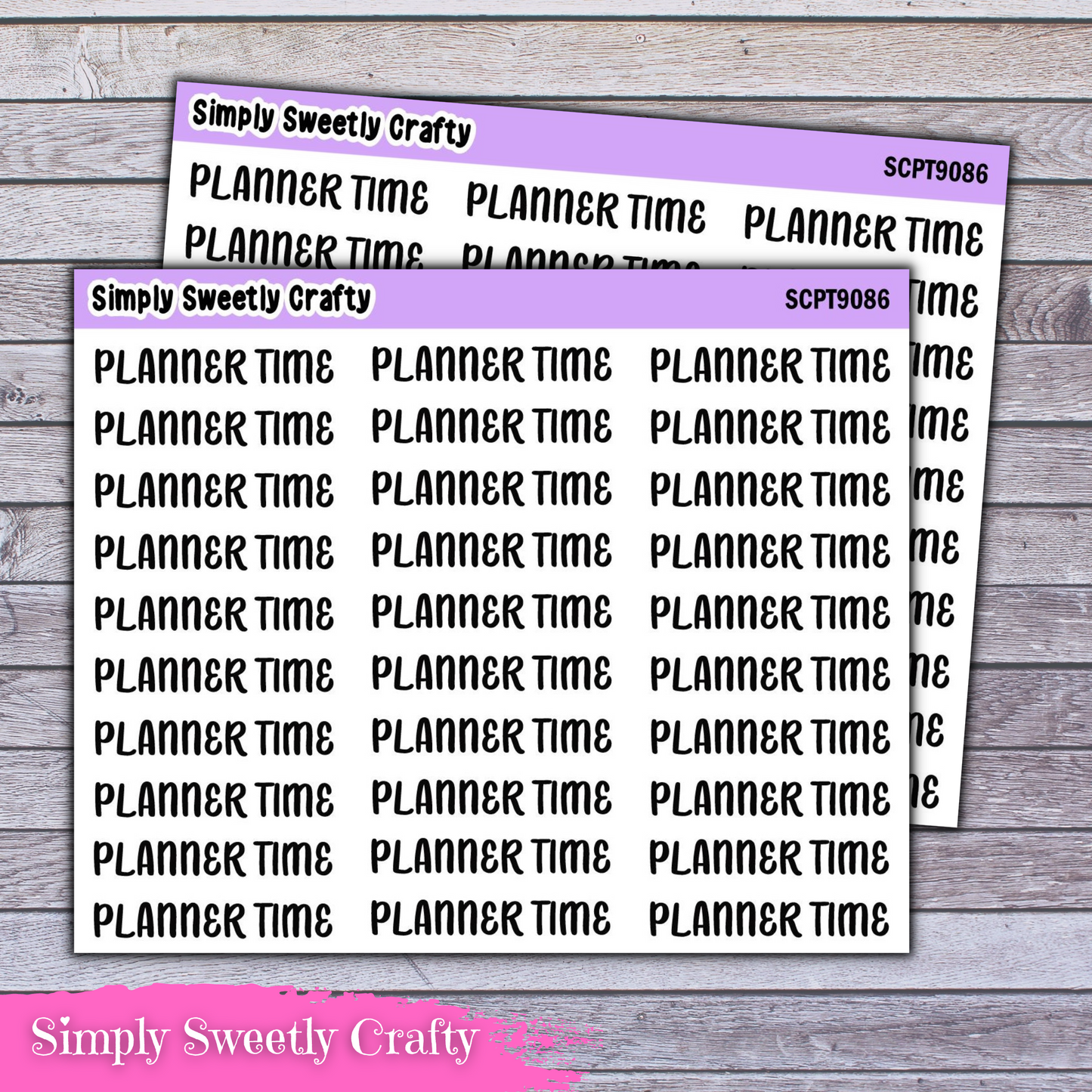 PLANNER TIME Script Font Planner Stickers