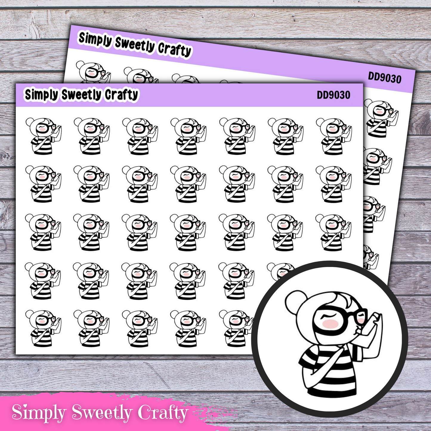 ASTHMA - DOODLE GIRL Planner Stickers