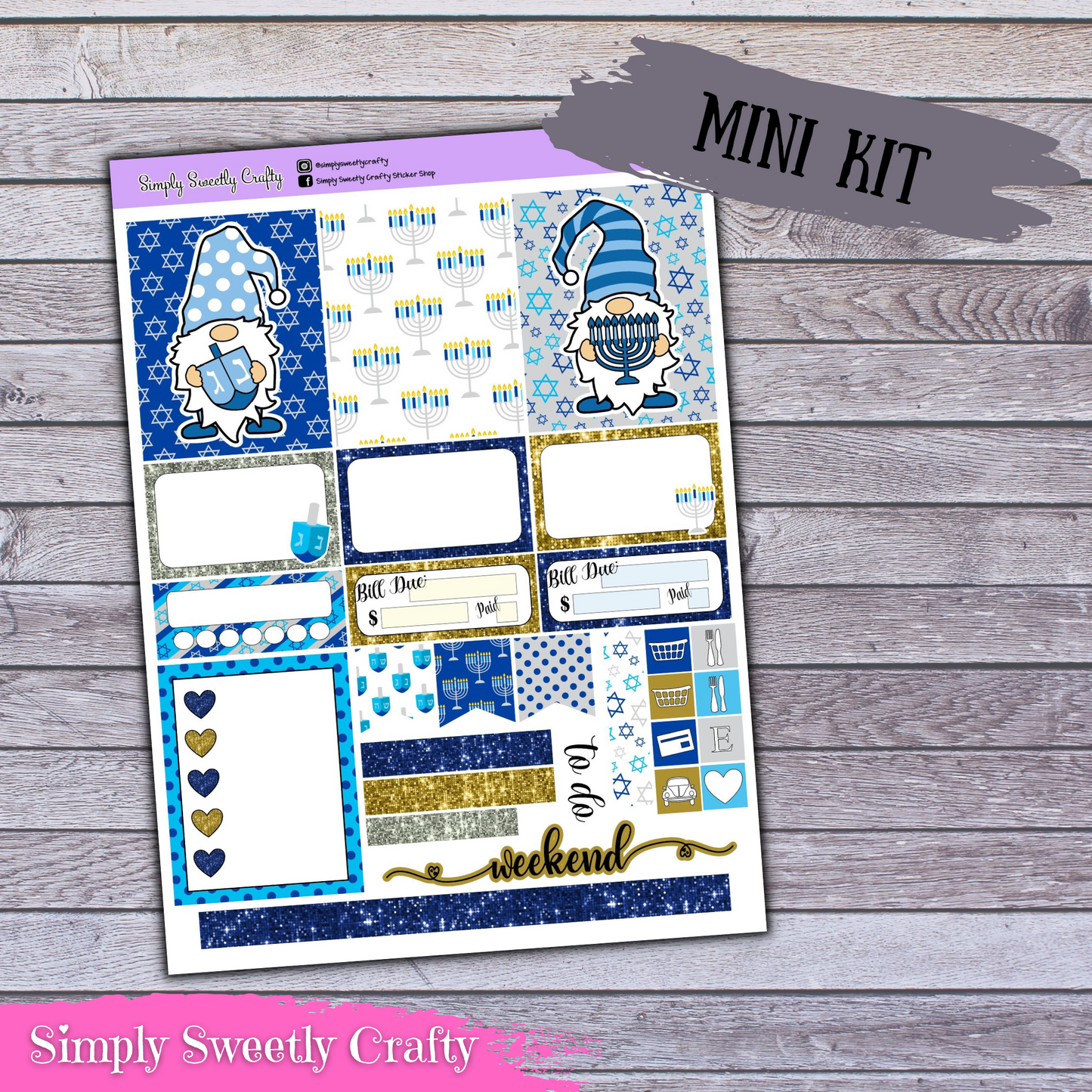 HANUKKAH GNOMES Mini Planner Kit