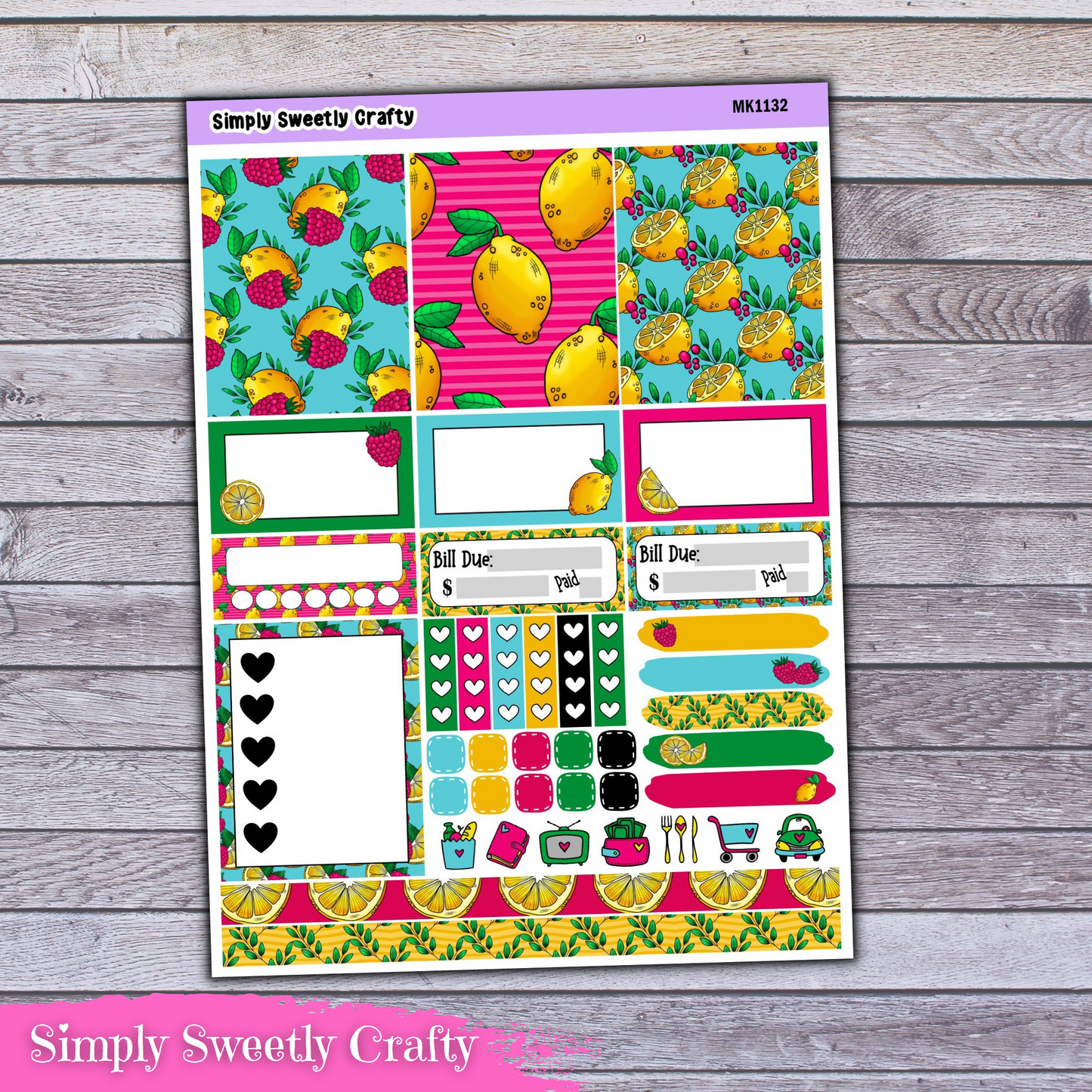 RASPBERRY LEMONADE Mini Planner Kit