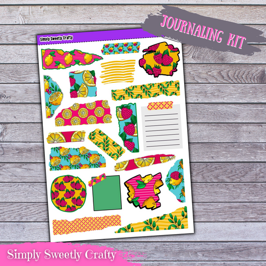 RASPBERRY LEMONADE Journaling Kit Planner Stickers