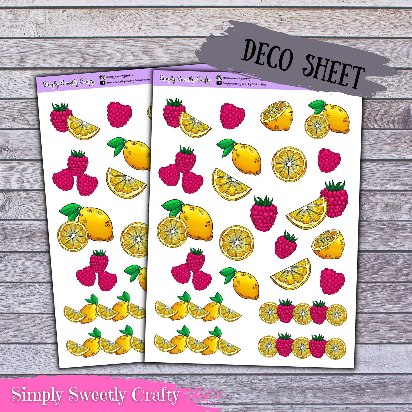 RASPBERRY LEMONADE Deco Planner Stickers