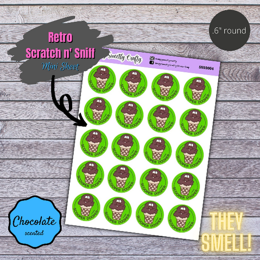 CHOCOLATE ICE CREAM Scratch n Sniff Retro Stickers [SCENTED]