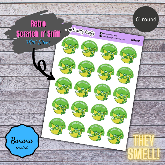 BANANA Scratch n Sniff Retro Stickers [SCENTED]