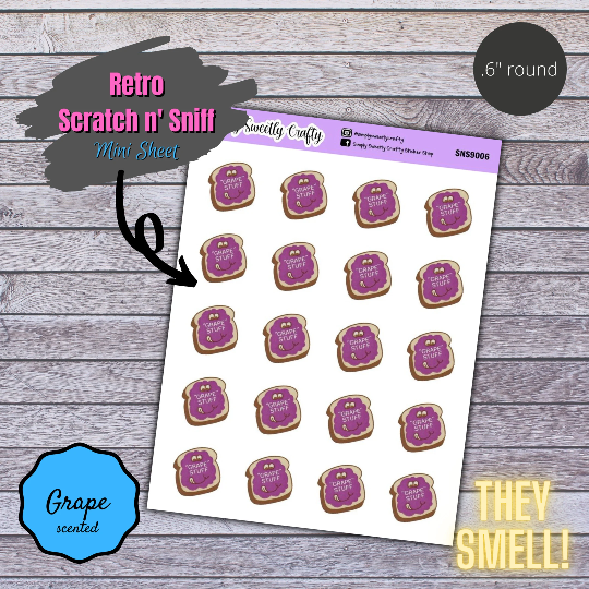 GRAPE Scratch n Sniff Retro Stickers [SCENTED]