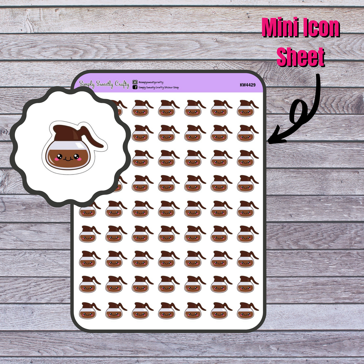 COFFEE POT Kawaii Planner Stickers