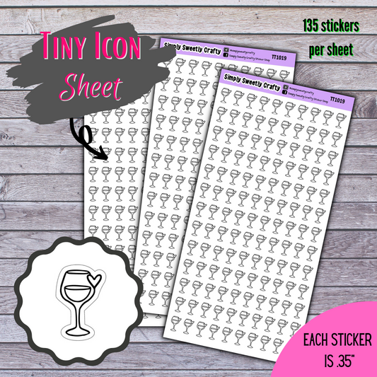 WINE GLASS Tiny Icon Planner Stickers