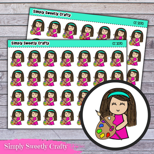 PAINTING - CAROLINE Character Planner Stickers