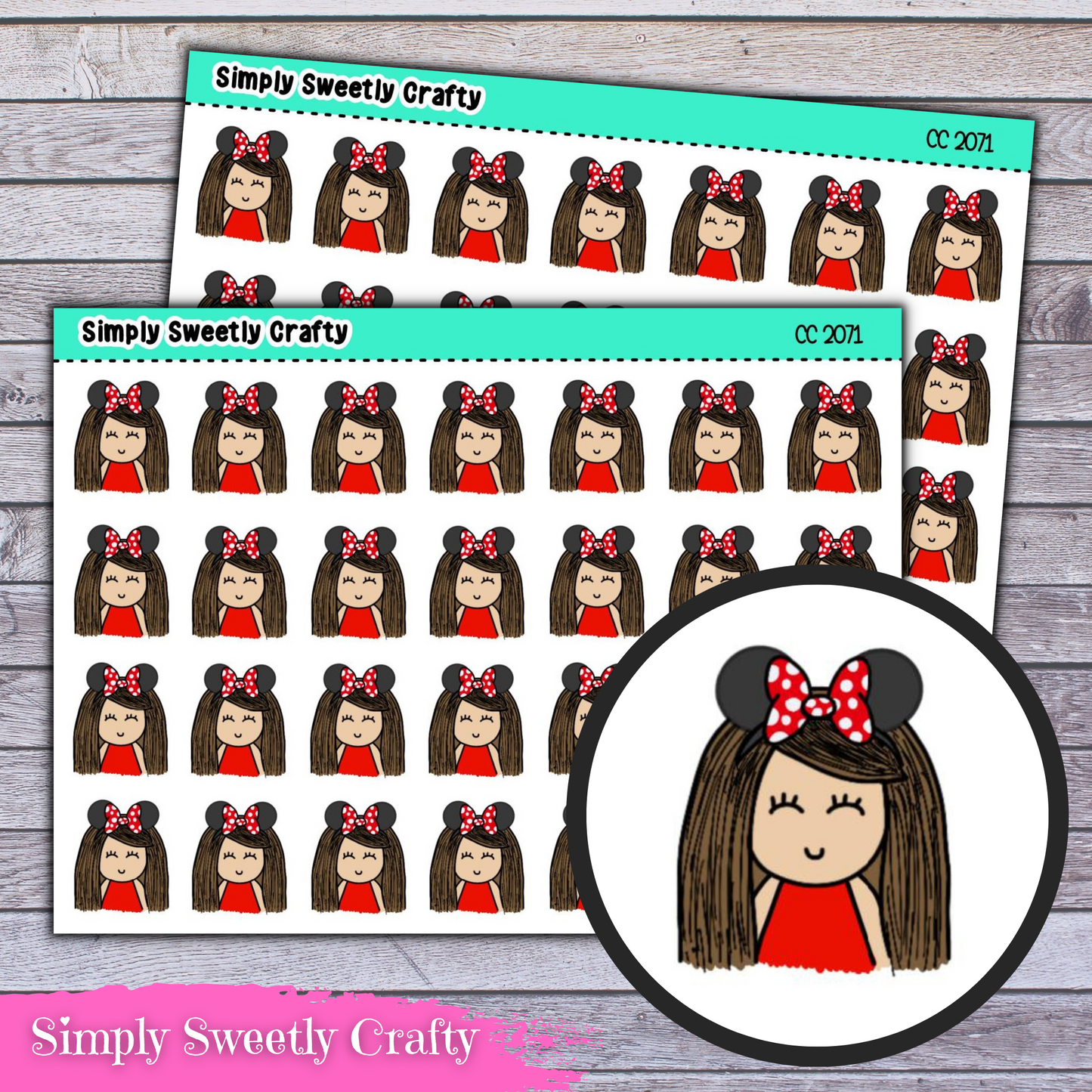 MICKEY EARS - CAROLINE Character Planner Stickers