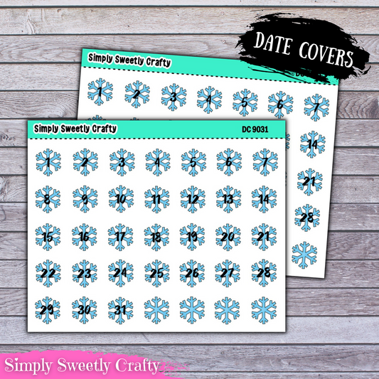 SNOWFLAKE Date Cover Planner Stickers