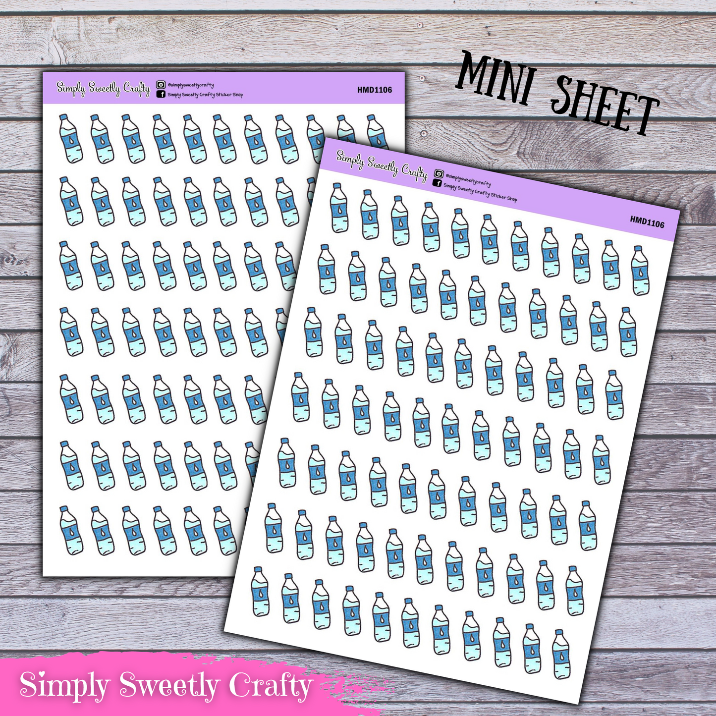 WATER BOTTLE Sketch Icon Planner Stickers