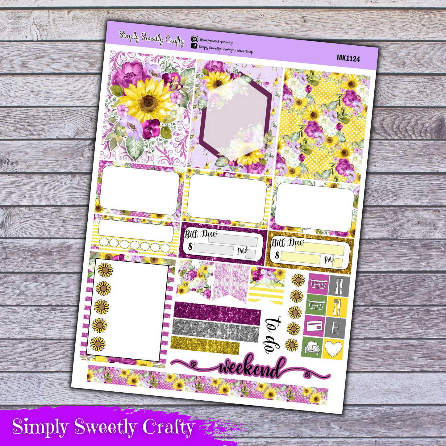 SUNFLOWER ROMANCE Mini Planner Kit