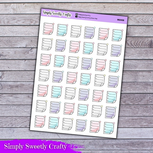 PASTEL MINI NOTE PAGE Planner Stickers