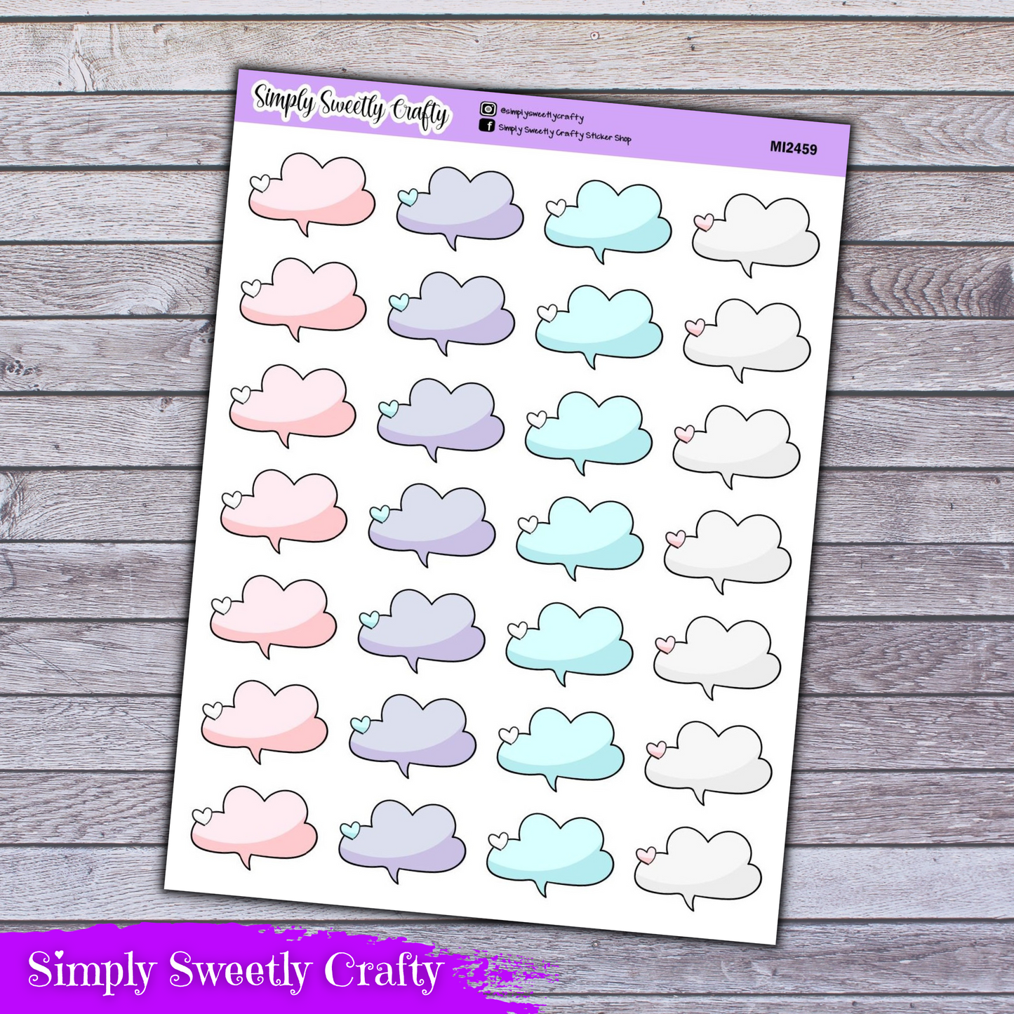 PASTEL SPEECH BUBBLES Planner Stickers