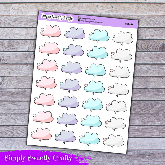 PASTEL SPEECH BUBBLES Planner Stickers