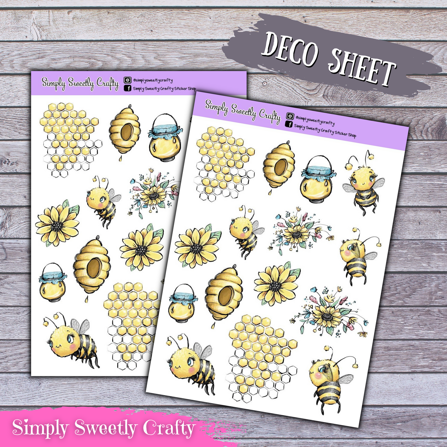 HONEY BEE Deco Planner Stickers