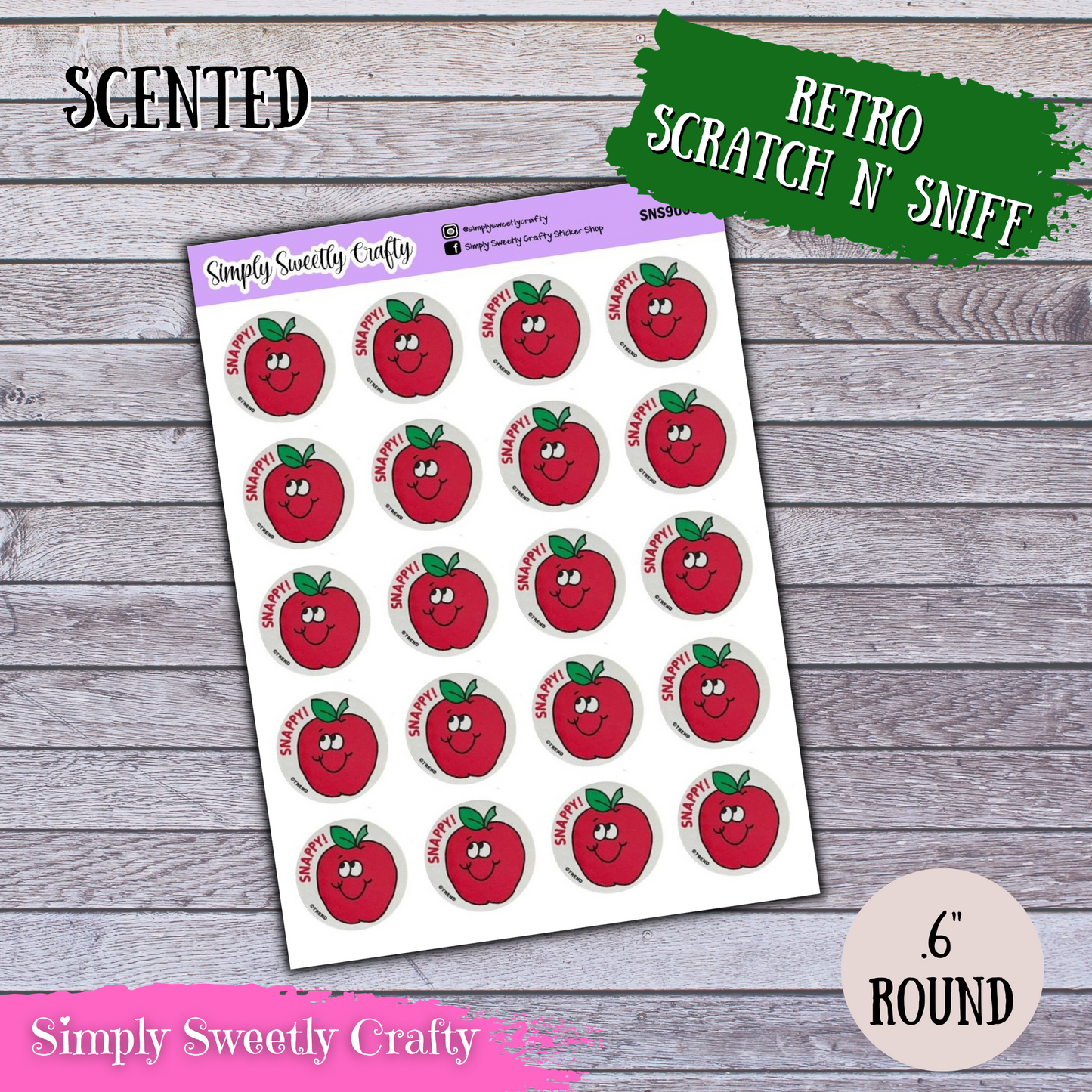 APPLE Scratch n Sniff Retro Stickers [SCENTED]