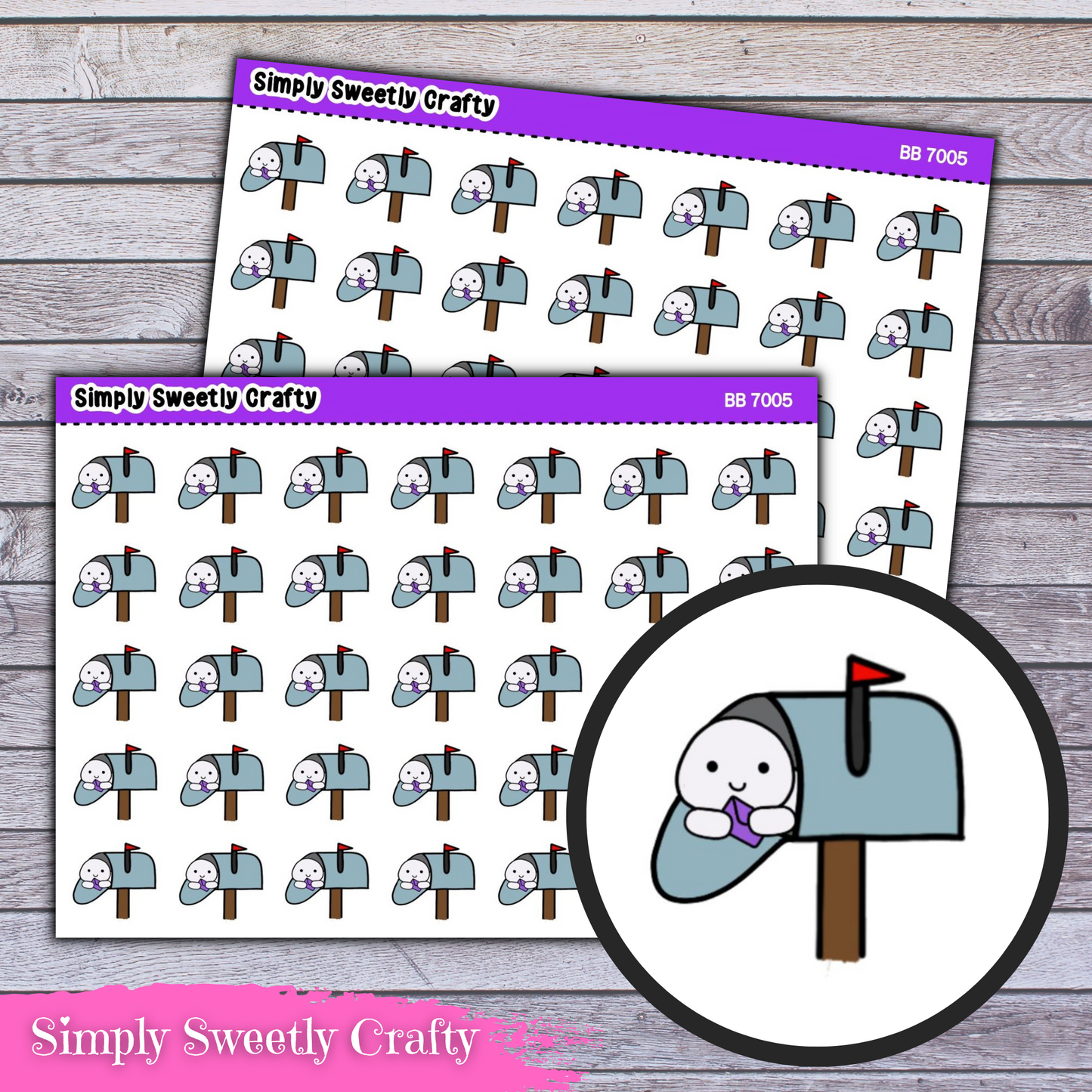 MAILBOX BUBBLE PERSON Character Planner Stickers