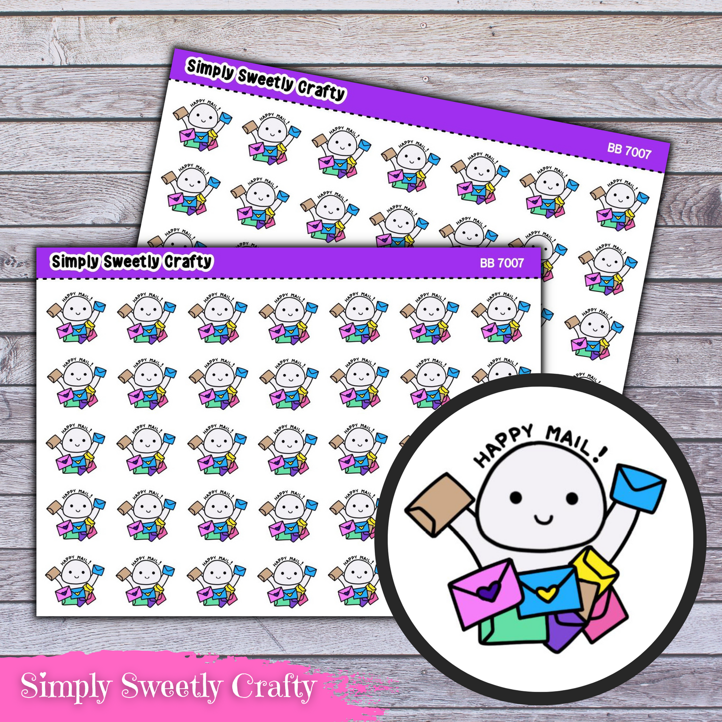 HAPPY MAIL BUBBLE PERSON Character Planner Stickers