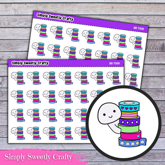 WASHI STACK BUBBLE PERSON Character Planner Stickers