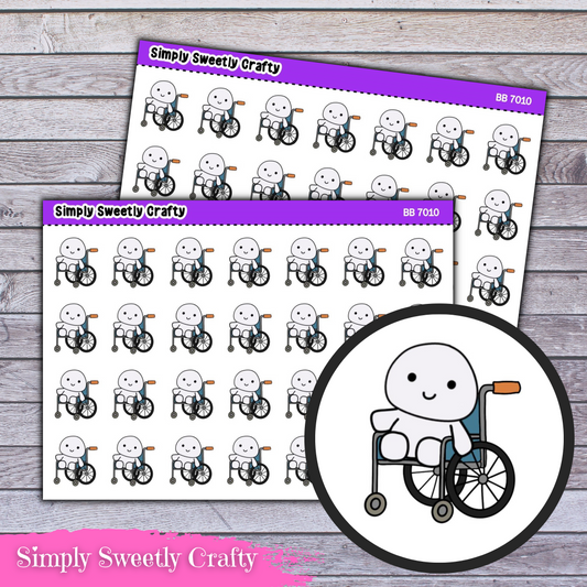 WHEELCHAIR BUBBLE PERSON Character Planner Stickers