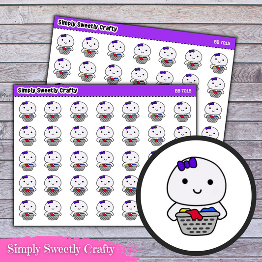 LAUNDRY BASKET BUBBLE PERSON Character Planner Stickers