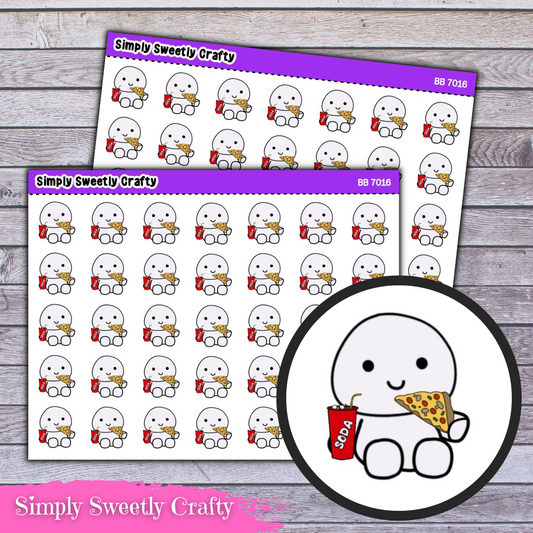 PIZZA BUBBLE PERSON Character Planner Stickers