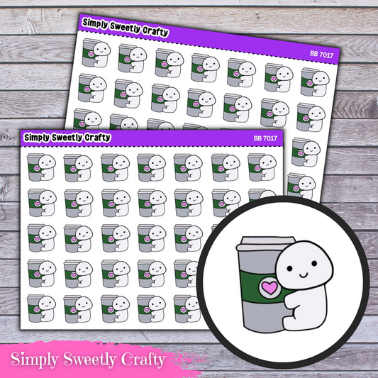 COFFEE BUBBLE PERSON Character Planner Stickers