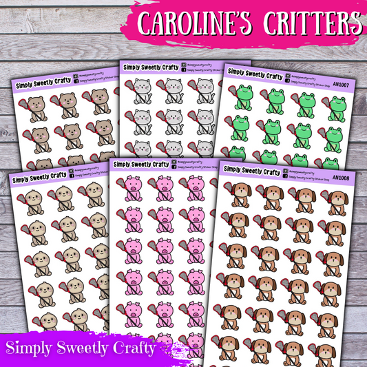 CAROLINE'S CRITTERS - LACROSSE - Planner Stickers