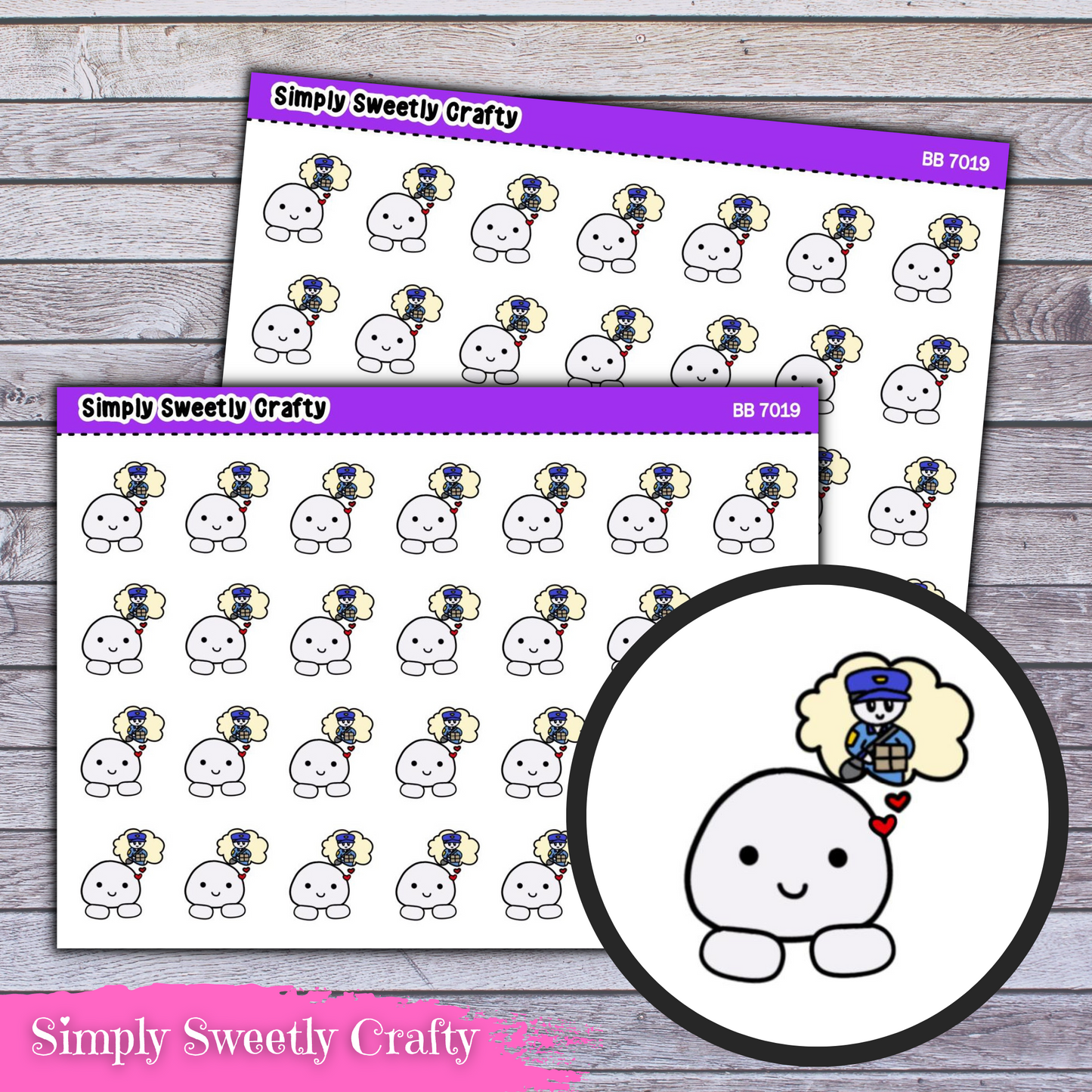 POSTMAN LOVE BUBBLE PERSON Character Planner Stickers