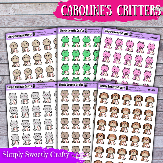 CAROLINE'S CRITTERS - BASEBALL - Planner Stickers