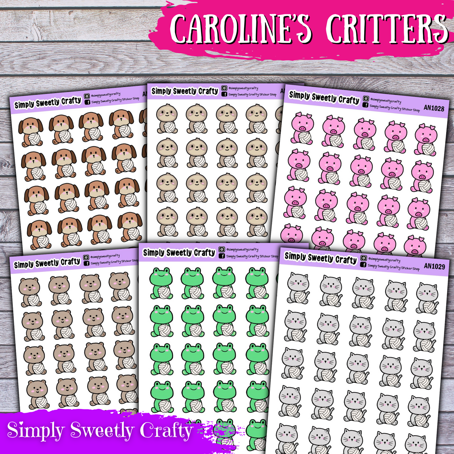 CAROLINE'S CRITTERS - VOLLEYBALL - Planner Stickers