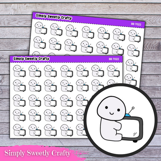 TV BUBBLE PERSON Character Planner Stickers