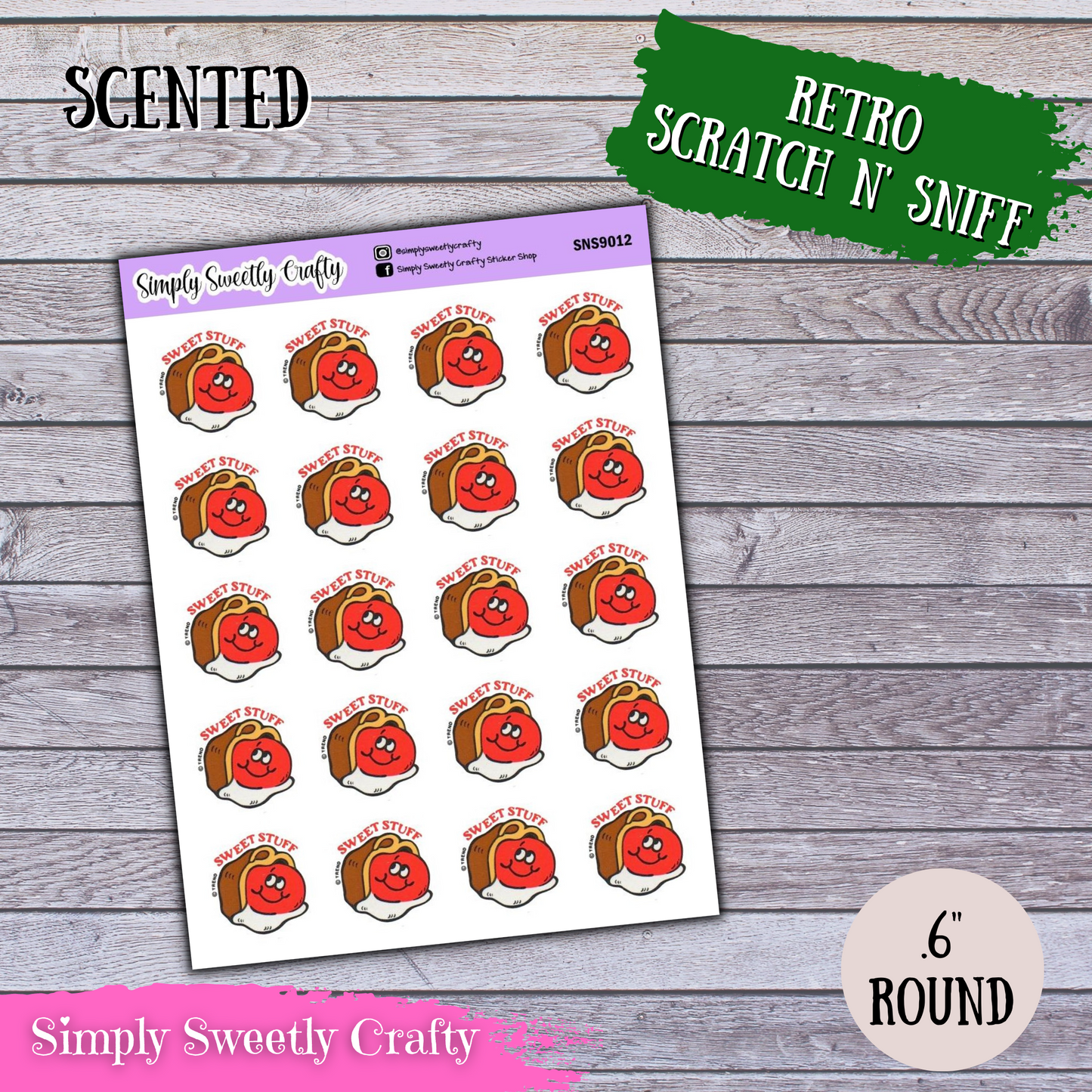 CHOCOLATE COVERED CHERRY Scratch n Sniff Retro Stickers [SCENTED]