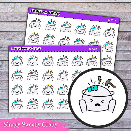 HEADACHE MIGRAINE BUBBLE PERSON Character Planner Stickers