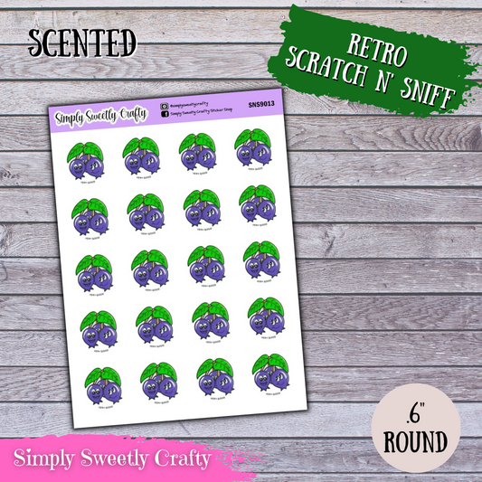 BLUEBERRY Scratch n Sniff Retro Stickers [SCENTED]