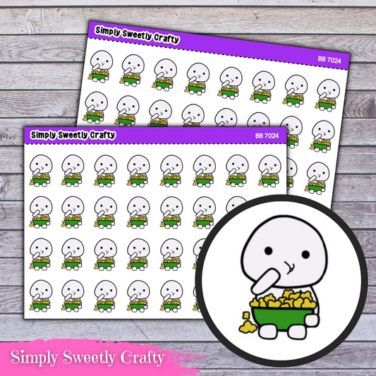 POPCORN BUBBLE PERSON Character Planner Stickers