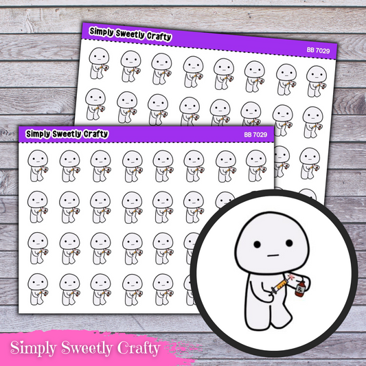 INSULIN SHOT BUBBLE PERSON Character Planner Stickers